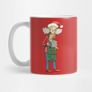 Santa's wife with a Christmas toy in a surprise box Mug